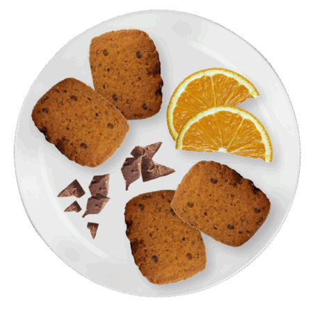 Biscotti gusto arancia con gocce di cioccolato fondente