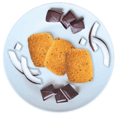 Biscotti al cocco con gocce di cioccolato fondente